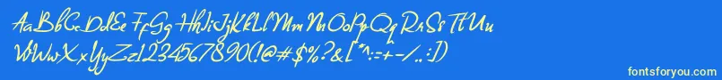 Billea Quin 1 Font – Yellow Fonts on Blue Background