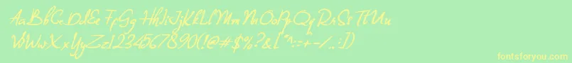 Billea Quin 1 Font – Yellow Fonts on Green Background