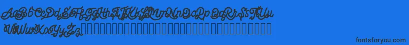 Billgis   Personal Use Font – Black Fonts on Blue Background