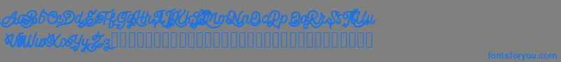 Billgis   Personal Use Font – Blue Fonts on Gray Background