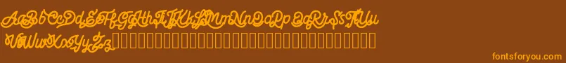 Billgis   Personal Use Font – Orange Fonts on Brown Background