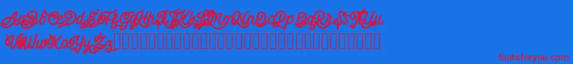 Billgis   Personal Use Font – Red Fonts on Blue Background