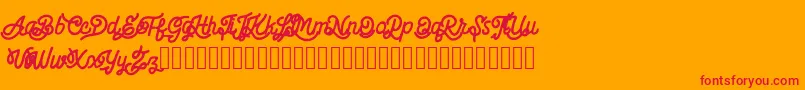 Billgis   Personal Use Font – Red Fonts on Orange Background