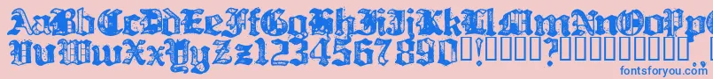 BILLH   -Schriftart – Blaue Schriften auf rosa Hintergrund