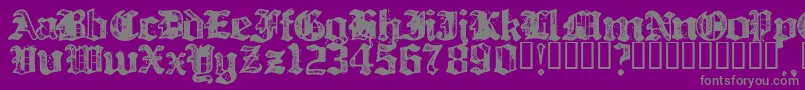 BILLH   -fontti – harmaat kirjasimet violetilla taustalla
