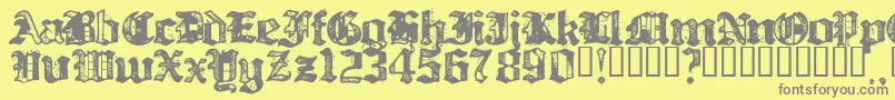 Czcionka BILLH    – szare czcionki na żółtym tle