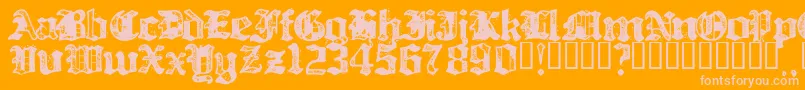 フォントBILLH    – オレンジの背景にピンクのフォント