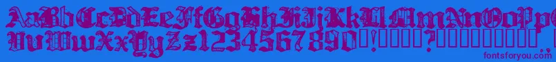 fuente BILLH    – Fuentes Moradas Sobre Fondo Azul
