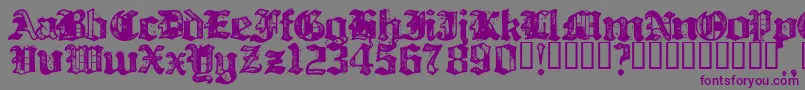 BILLH   -fontti – violetit fontit harmaalla taustalla