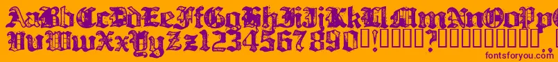 BILLH   -fontti – violetit fontit oranssilla taustalla