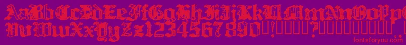 BILLH   -Schriftart – Rote Schriften auf violettem Hintergrund