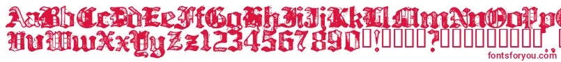 Czcionka BILLH    – czerwone czcionki na białym tle