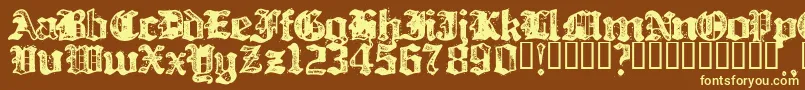 Шрифт BILLH    – жёлтые шрифты на коричневом фоне
