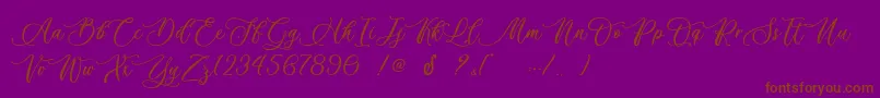 Billion Calligraphy   Personal Use Font – Brown Fonts on Purple Background