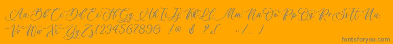 Billion Calligraphy   Personal Use Font – Gray Fonts on Orange Background