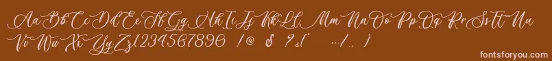 Billion Calligraphy   Personal Use Font – Pink Fonts on Brown Background