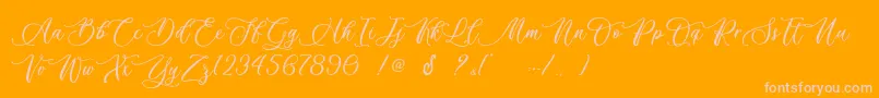 Billion Calligraphy   Personal Use Font – Pink Fonts on Orange Background