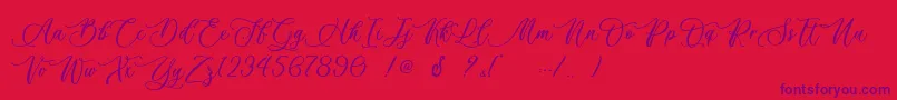 Billion Calligraphy   Personal Use Font – Purple Fonts on Red Background