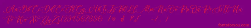 Billion Calligraphy   Personal Use-Schriftart – Rote Schriften auf violettem Hintergrund