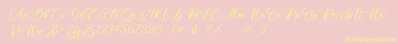 Billion Calligraphy   Personal Use Font – Yellow Fonts on Pink Background
