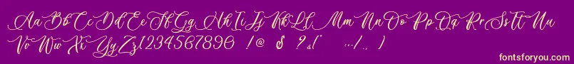 Billion Calligraphy   Personal Use Font – Yellow Fonts on Purple Background