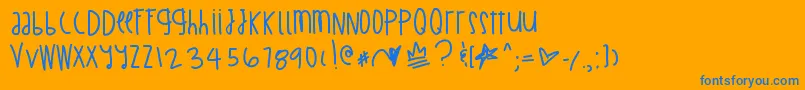 BillionMillionIWish Font – Blue Fonts on Orange Background