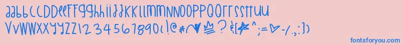 BillionMillionIWish Font – Blue Fonts on Pink Background