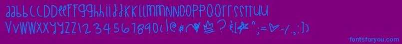 BillionMillionIWish Font – Blue Fonts on Purple Background