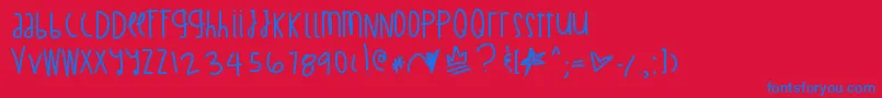 BillionMillionIWish Font – Blue Fonts on Red Background