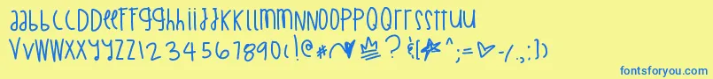 BillionMillionIWish Font – Blue Fonts on Yellow Background