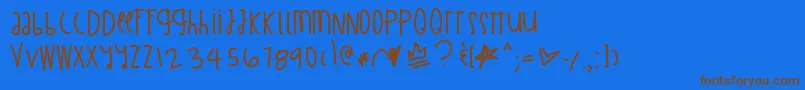 BillionMillionIWish Font – Brown Fonts on Blue Background