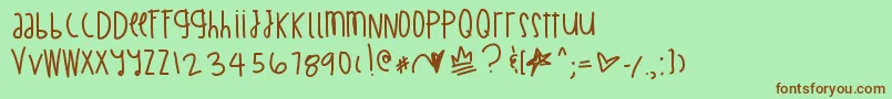 BillionMillionIWish Font – Brown Fonts on Green Background