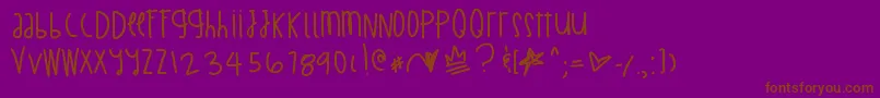 BillionMillionIWish-Schriftart – Braune Schriften auf violettem Hintergrund