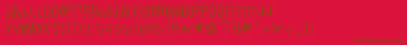 BillionMillionIWish Font – Brown Fonts on Red Background