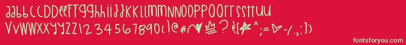 BillionMillionIWish Font – Green Fonts on Red Background
