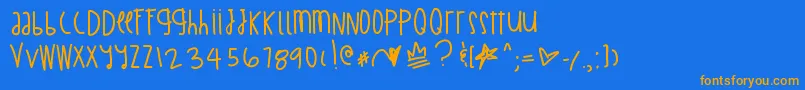 BillionMillionIWish Font – Orange Fonts on Blue Background