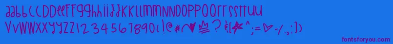BillionMillionIWish Font – Purple Fonts on Blue Background