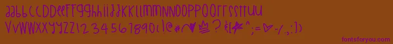 BillionMillionIWish Font – Purple Fonts on Brown Background