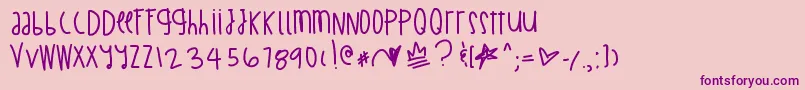 BillionMillionIWish Font – Purple Fonts on Pink Background