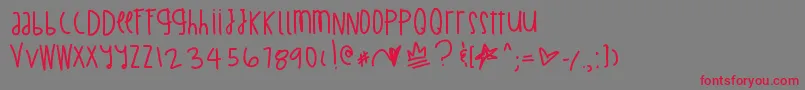 BillionMillionIWish Font – Red Fonts on Gray Background