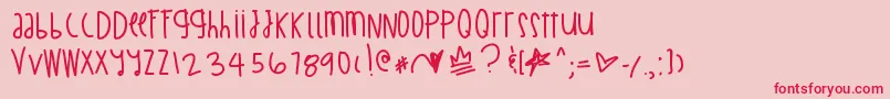 BillionMillionIWish Font – Red Fonts on Pink Background