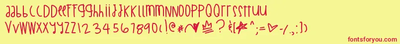 BillionMillionIWish Font – Red Fonts on Yellow Background