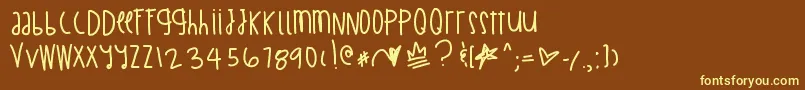 BillionMillionIWish Font – Yellow Fonts on Brown Background