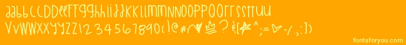 BillionMillionIWish Font – Yellow Fonts on Orange Background