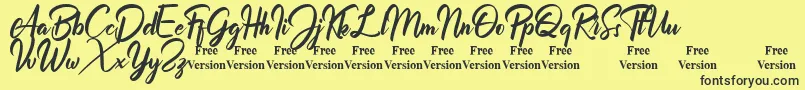 Billionthine Personal Use Only Font – Black Fonts on Yellow Background