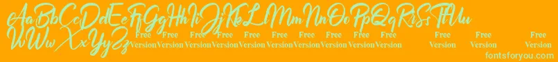 Billionthine Personal Use Only Font – Green Fonts on Orange Background