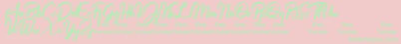 Billionthine Personal Use Only Font – Green Fonts on Pink Background