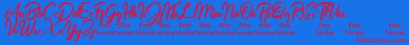 Billionthine Personal Use Only Font – Red Fonts on Blue Background