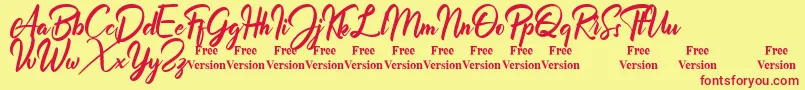 Billionthine Personal Use Only Font – Red Fonts on Yellow Background
