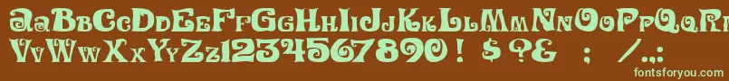 Festivalnights Font – Green Fonts on Brown Background